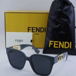 Fendi Gray Sunglasses with Gold Detail